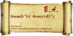 Baumöhl Anasztáz névjegykártya